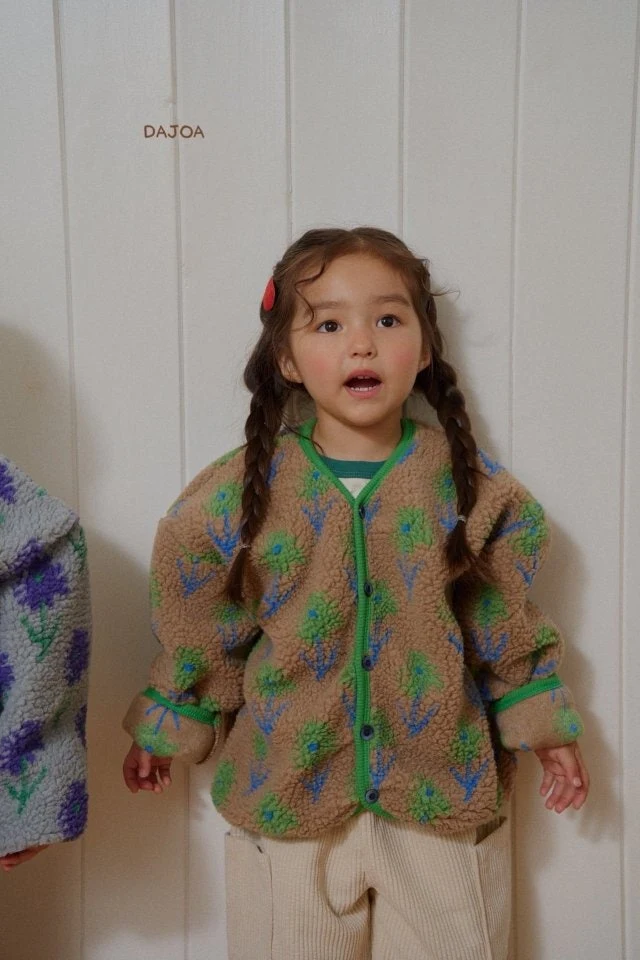 Dajoa - Korean Baby Fashion - #onlinebabyshop - Flower Fleece Jacket - 8