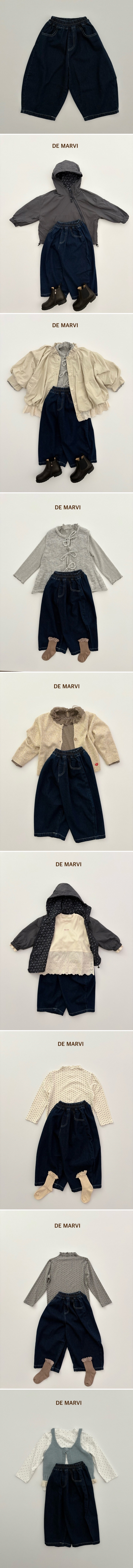 De Marvi - Korean Children Fashion - #minifashionista - Flak Curved Denim Pants - 2