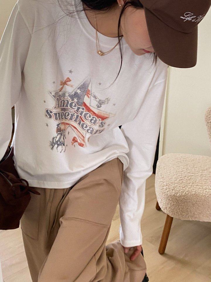 Diana - Korean Women Fashion - #momslook - America Tee - 6