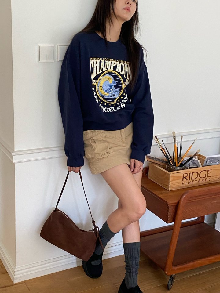 Diana - Korean Women Fashion - #womensfashion - Football Sweatshirt - 4