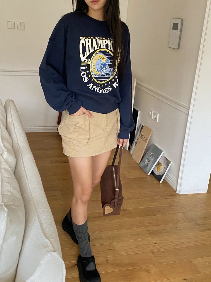 Diana - Korean Women Fashion - #momslook - Football Sweatshirt - 6