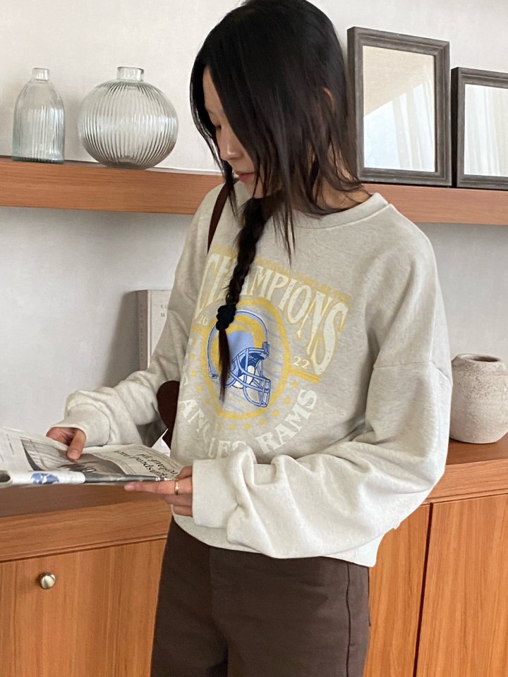 Diana - Korean Women Fashion - #momslook - Football Sweatshirt - 8