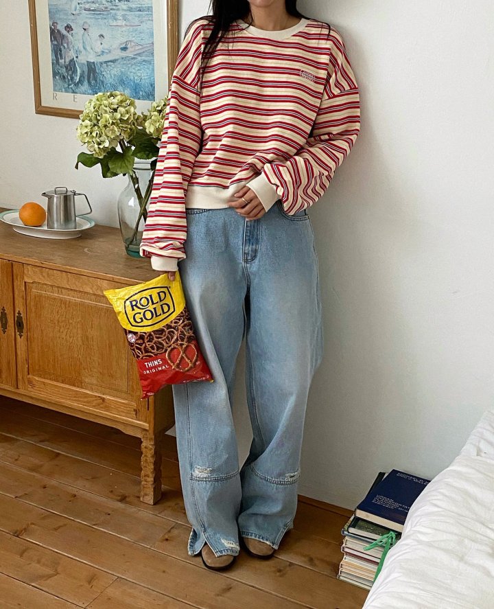 Diana - Korean Women Fashion - #momslook - Andre Stripe Sweatshirt - 10