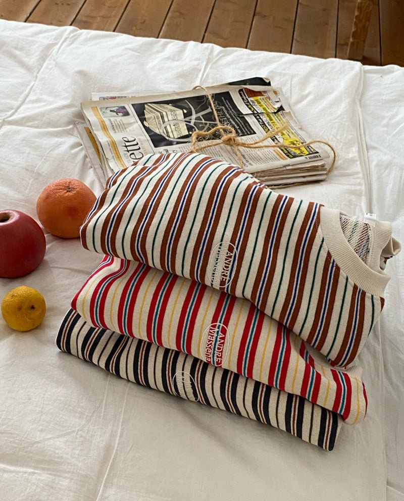 Diana - Korean Women Fashion - #momslook - Andre Stripe Sweatshirt - 12