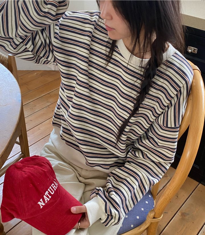 Diana - Korean Women Fashion - #momslook - Andre Stripe Sweatshirt - 8