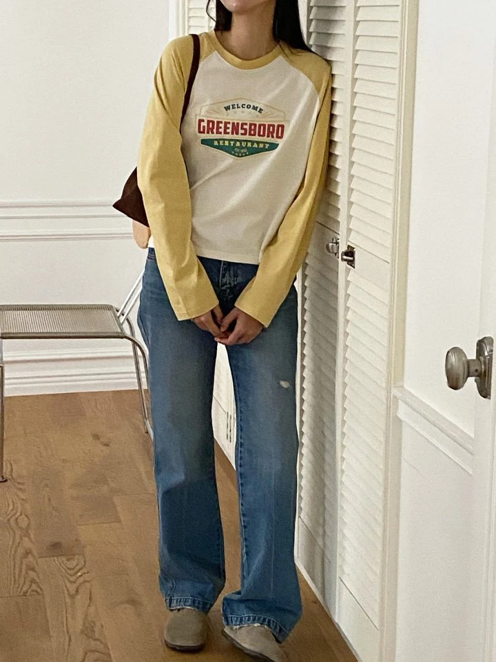 Diana - Korean Women Fashion - #momslook - Green Raglan Tee - 3