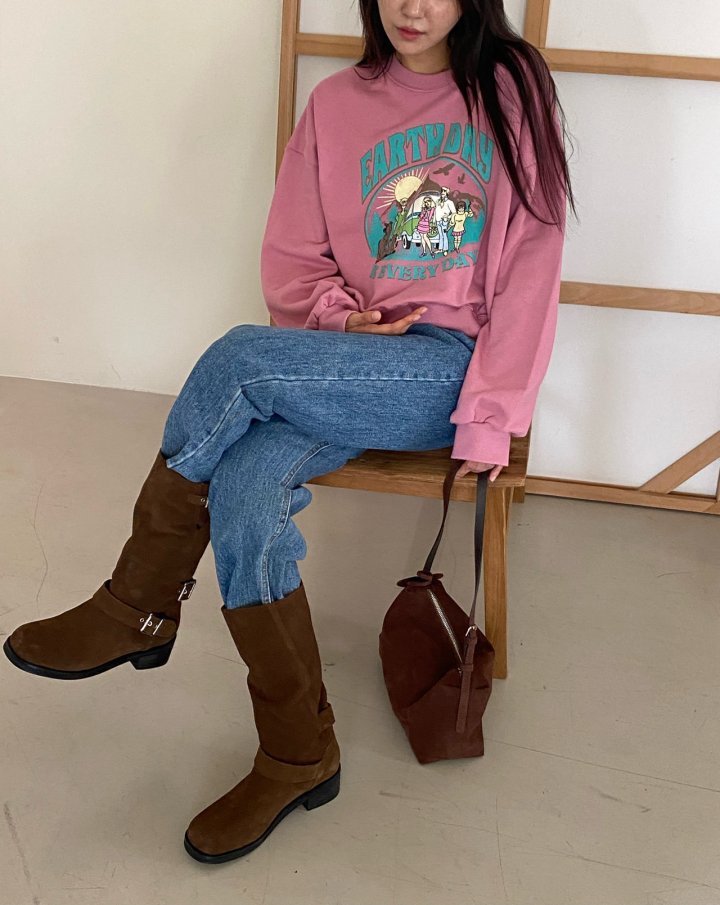 Diana - Korean Women Fashion - #vintagekidsstyle - Earth Sweatshirt - 4