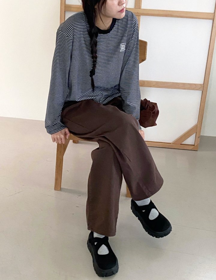 Diana - Korean Women Fashion - #romanticstyle - Pretzel Stripe Tee - 2