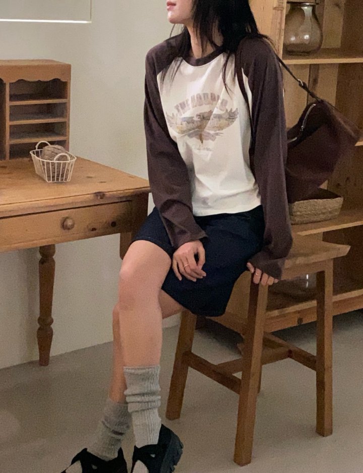 Diana - Korean Women Fashion - #shopsmall - Eagle Raglan Tee - 2