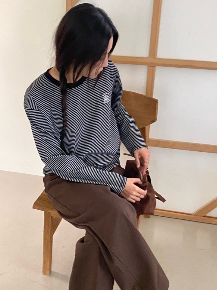 Diana - Korean Women Fashion - #shopsmall - Pretzel Stripe Tee - 4