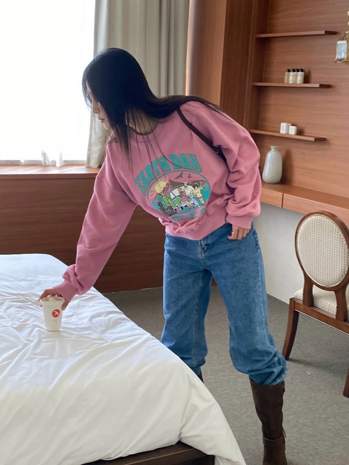 Diana - Korean Women Fashion - #vintagekidsstyle - Earth Sweatshirt - 3