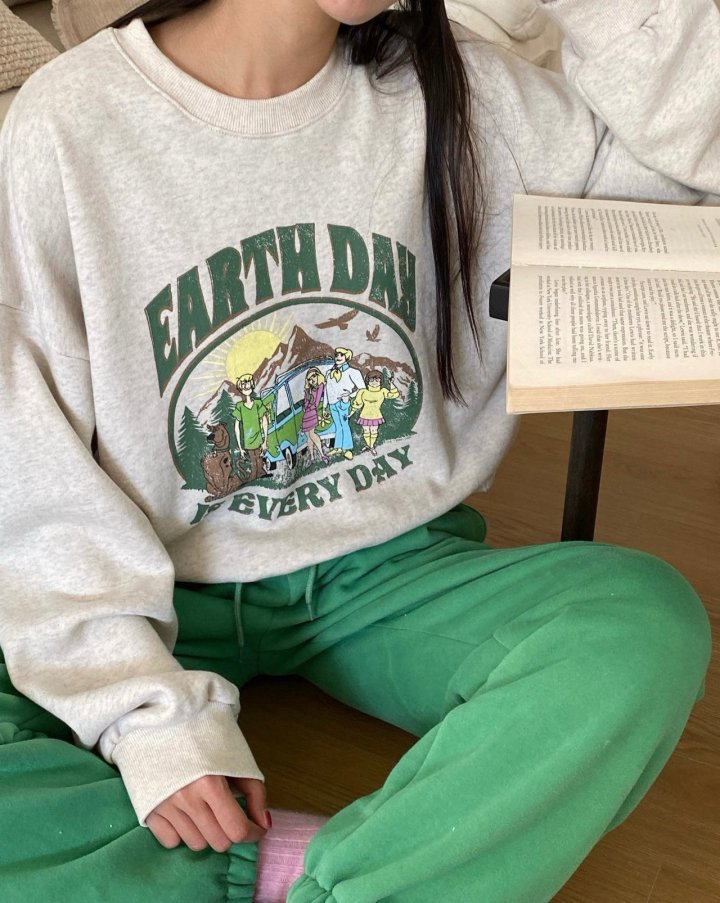 Diana - Korean Women Fashion - #womensfashion - Earth Sweatshirt - 11