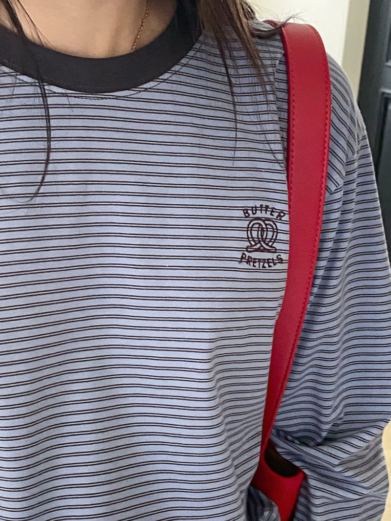 Diana - Korean Women Fashion - #womensfashion - Pretzel Stripe Tee - 11