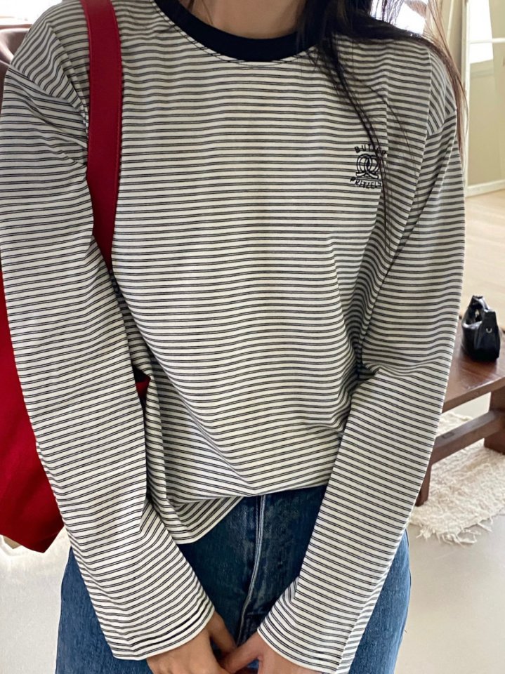 Diana - Korean Women Fashion - #womensfashion - Pretzel Stripe Tee - 9