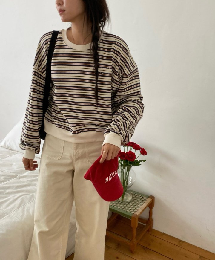 Diana - Korean Women Fashion - #womensfashion - Andre Stripe Sweatshirt - 3