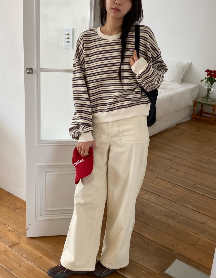 Diana - Korean Women Fashion - #womensfashion - Andre Stripe Sweatshirt - 5