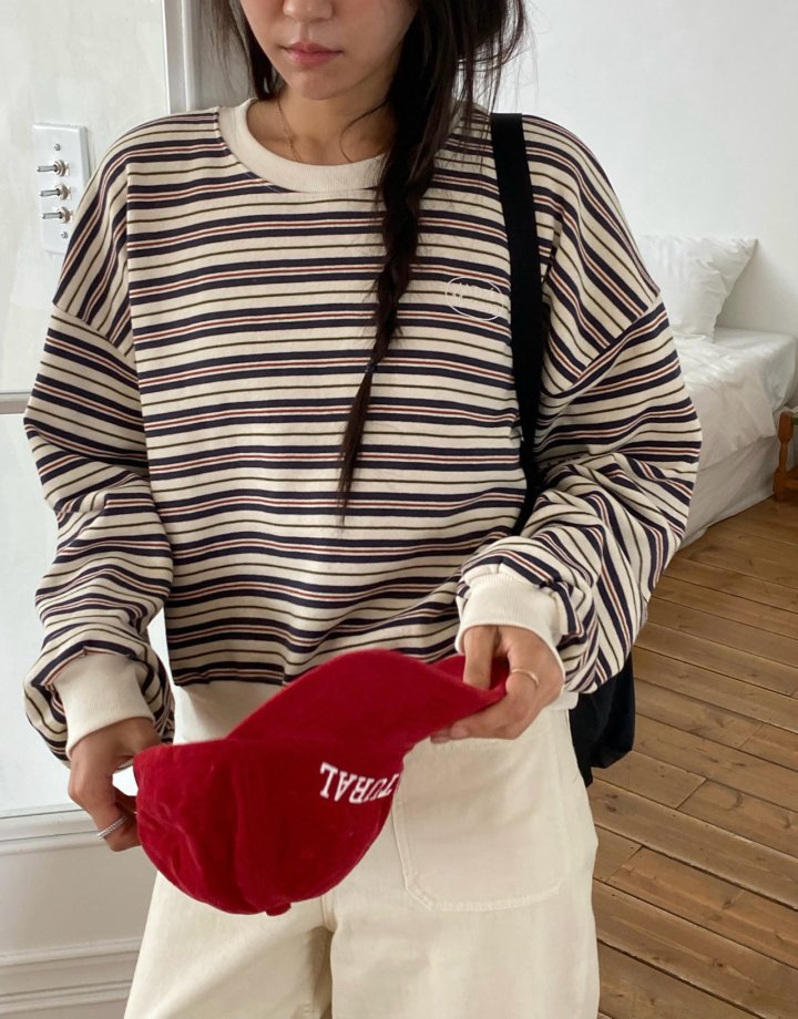 Diana - Korean Women Fashion - #womensfashion - Andre Stripe Sweatshirt - 7