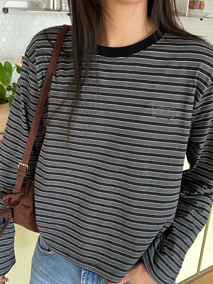 Diana - Korean Women Fashion - #womensfashion - Pig Button Stripe Tee - 6