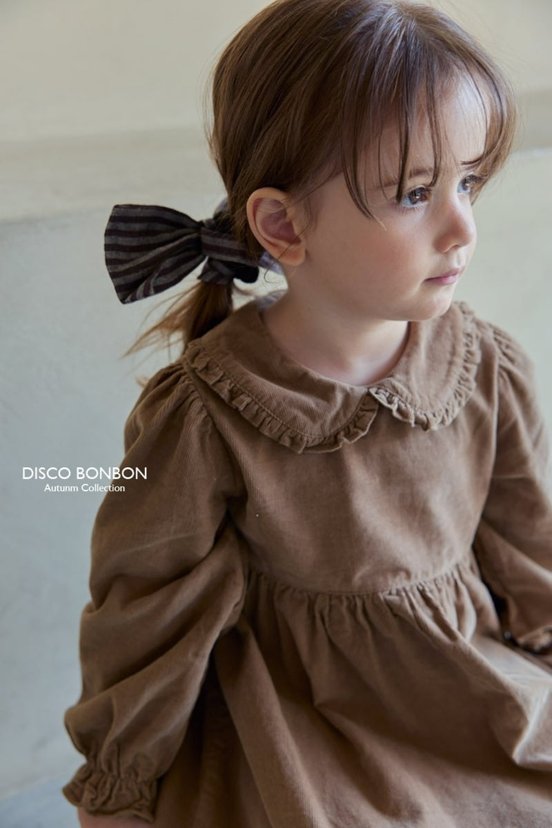 Disco Bonbon - Korean Children Fashion - #childrensboutique - Latte Corduroy One-piece - 7