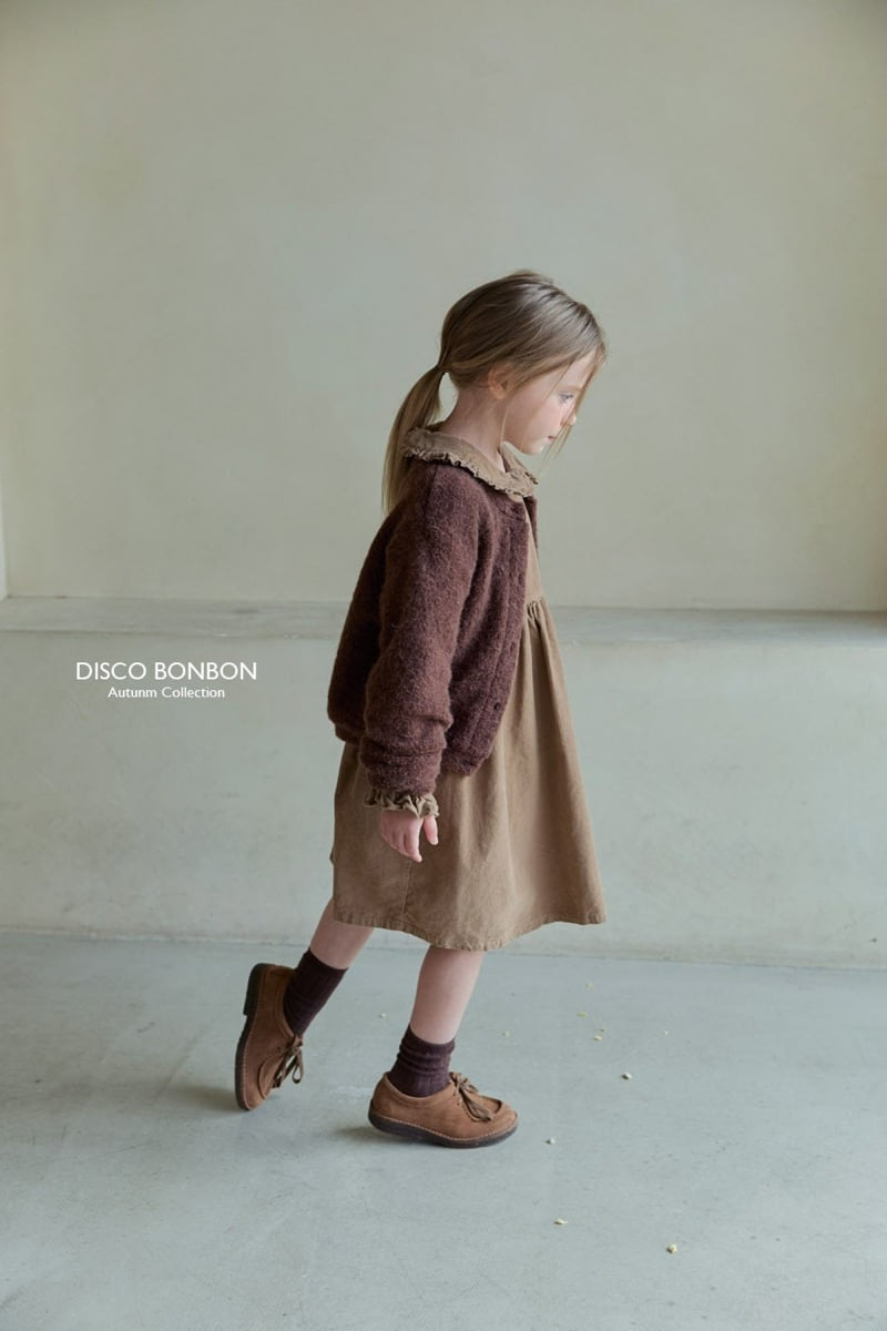 Disco Bonbon - Korean Children Fashion - #discoveringself - Latte Corduroy One-piece - 9