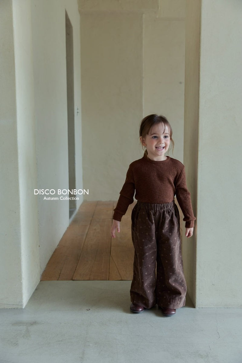 Flower Corduroy Wide Pants by Disco Bonbon for Child - view 4