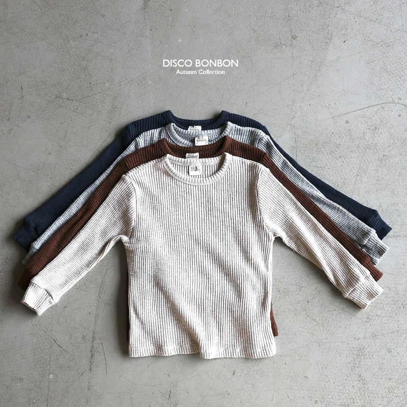 Disco Bonbon - Korean Children Fashion - #kidsshorts - Knit-like Knit Tee