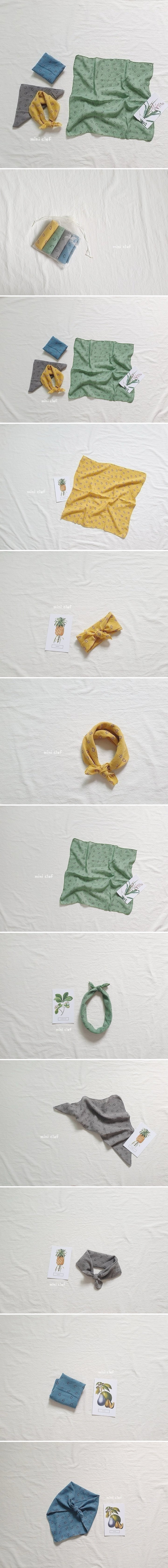 Dominico - Korean Children Fashion - #childrensboutique - Smile Gauze Scarf Set Yellow (set of 4)