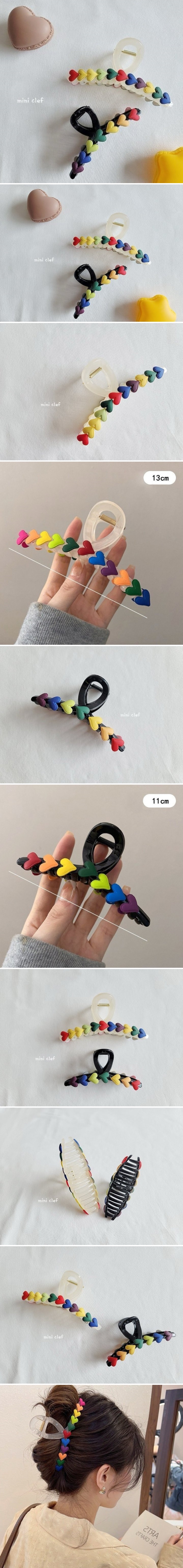 Dominico - Korean Children Fashion - #designkidswear - Rainbow Heart Hair Clip
