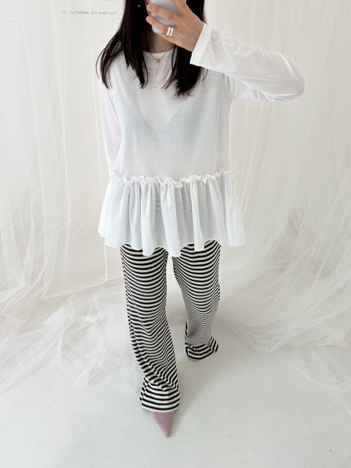 Dress U - Korean Women Fashion - #momslook - Flare Shirring Tee - 10