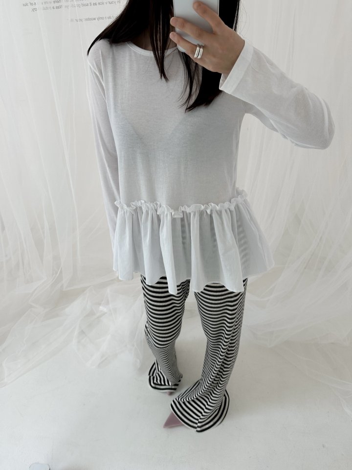 Dress U - Korean Women Fashion - #momslook - Flare Shirring Tee - 12
