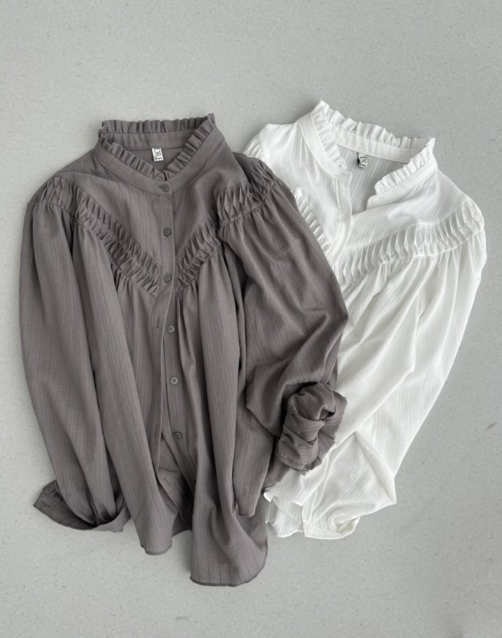 Dress U - Korean Women Fashion - #momslook - Pintuck Wear Blouse - 2