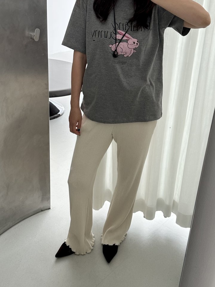 Dress U - Korean Women Fashion - #momslook - Jumping Bunny Short Sleeve Tee - 10