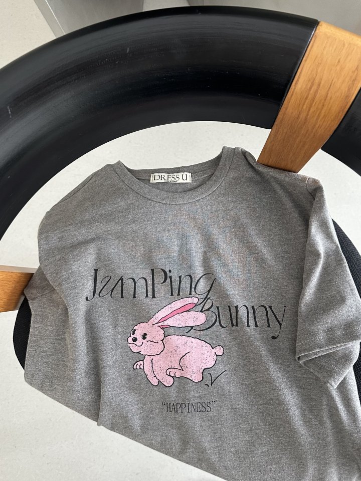Dress U - Korean Women Fashion - #womensfashion - Jumping Bunny Short Sleeve Tee - 4