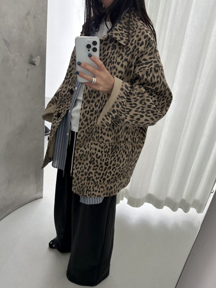 Dress U - Korean Women Fashion - #momslook - Leopard Cotton Jacket - 10