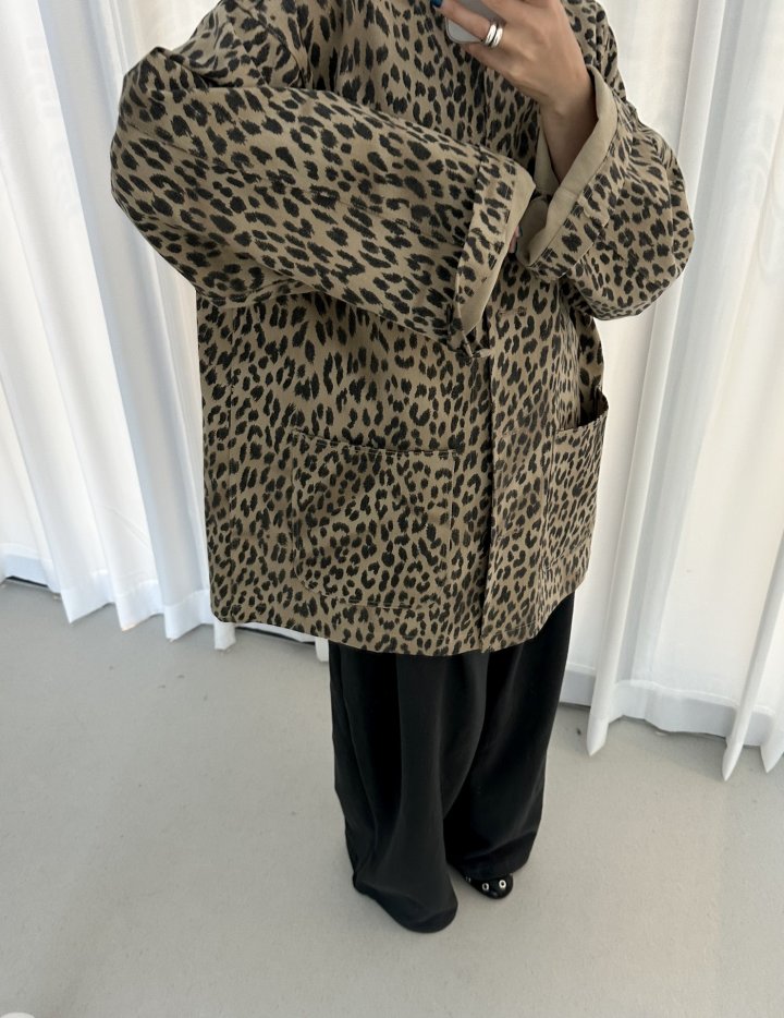 Dress U - Korean Women Fashion - #momslook - Leopard Cotton Jacket - 8