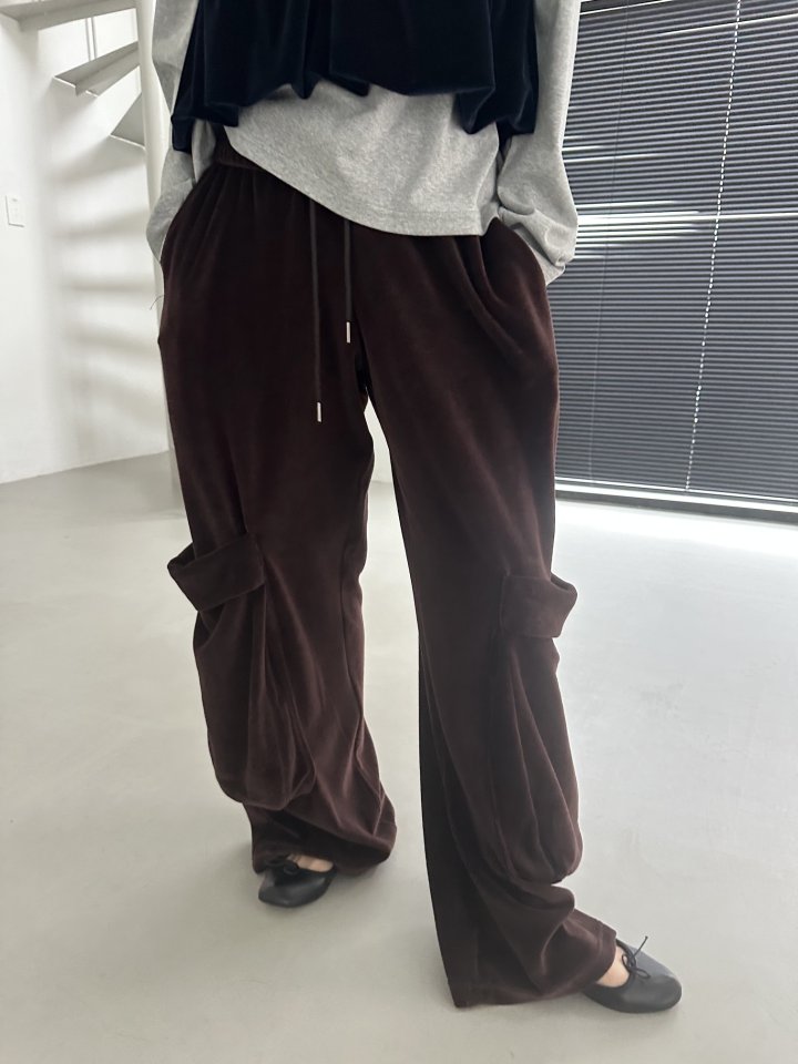 Dress U - Korean Women Fashion - #momslook - Velour Pocket Pants - 9