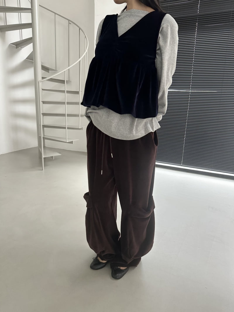 Dress U - Korean Women Fashion - #momslook - Velvet Shirring Vest - 6