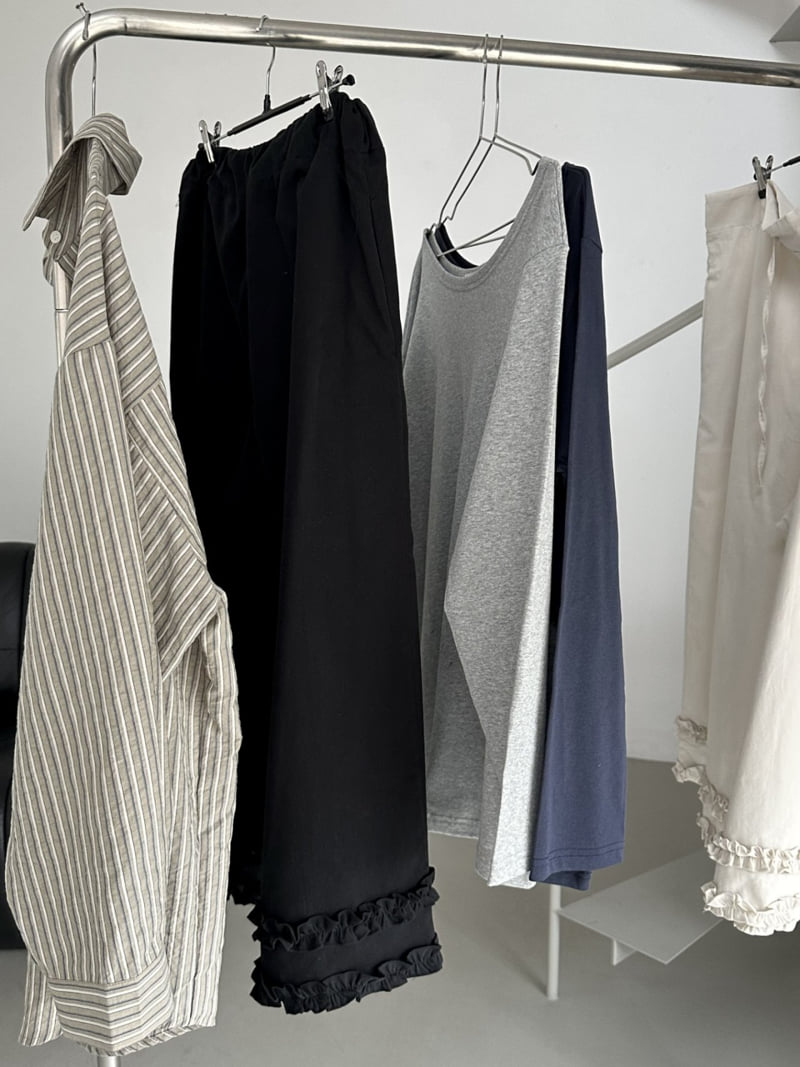 Dress U - Korean Women Fashion - #momslook - Shirring Brushed Pants - 7