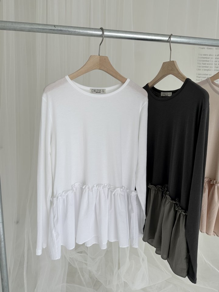 Dress U - Korean Women Fashion - #womensfashion - Flare Shirring Tee - 9