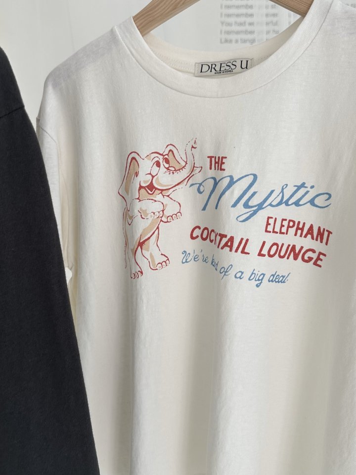 Dress U - Korean Women Fashion - #momslook - Elephant Digital Tee - 4