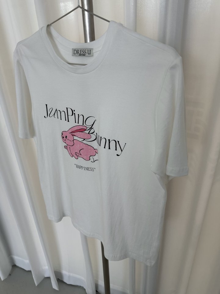 Dress U - Korean Women Fashion - #womensfashion - Jumping Bunny Short Sleeve Tee