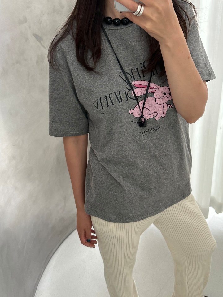 Dress U - Korean Women Fashion - #womensfashion - Jumping Bunny Short Sleeve Tee - 11