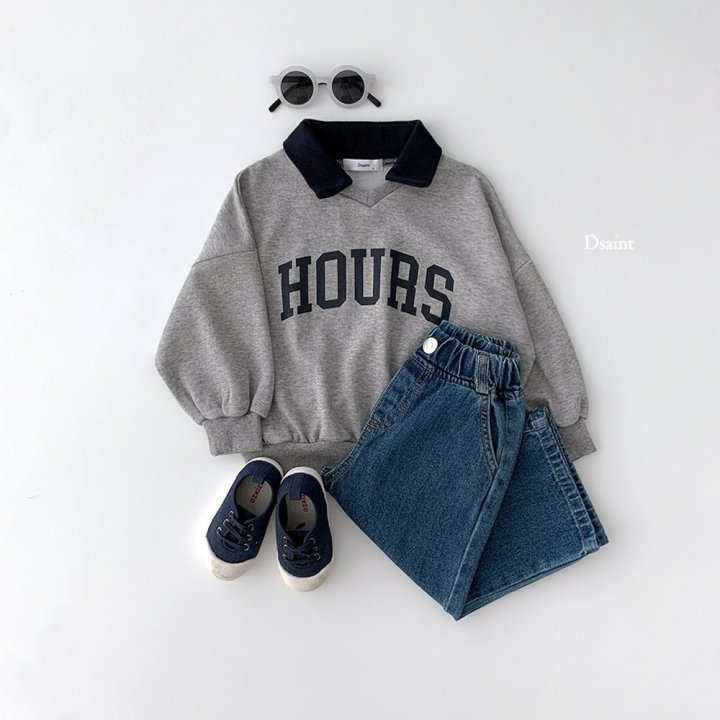 Dsaint - Korean Children Fashion - #Kfashion4kids - Hours Collar Sweatshirt - 7