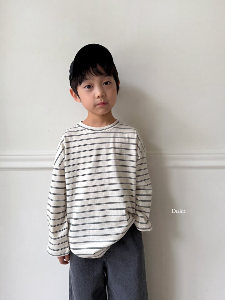 Dsaint - Korean Children Fashion - #Kfashion4kids - Small Line Stripe Tee - 9