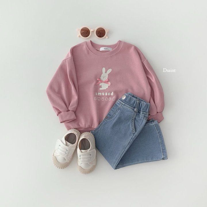 Dsaint - Korean Children Fashion - #childofig - Amu Pink Ribbon Sweatshirt - 8
