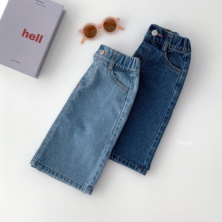 Dsaint - Korean Children Fashion - #childofig - Half-Open Denim Skirt - 6