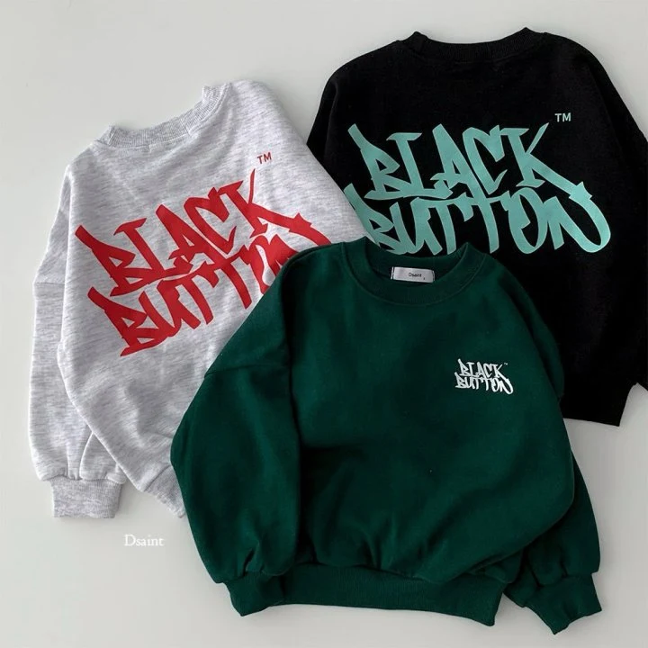 Dsaint - Korean Children Fashion - #childofig - Black Button Sweatshirt - 3