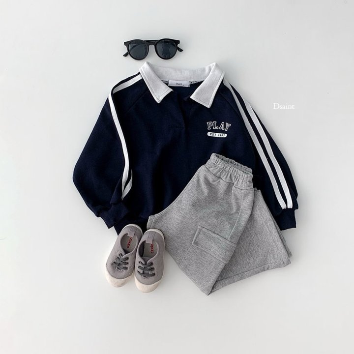Dsaint - Korean Children Fashion - #childofig - Play Double Line Collar Sweatshirt - 7