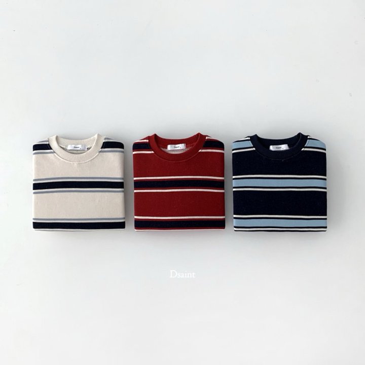 Dsaint - Korean Children Fashion - #childrensboutique - Dotty Stripe Sweatshirt - 2