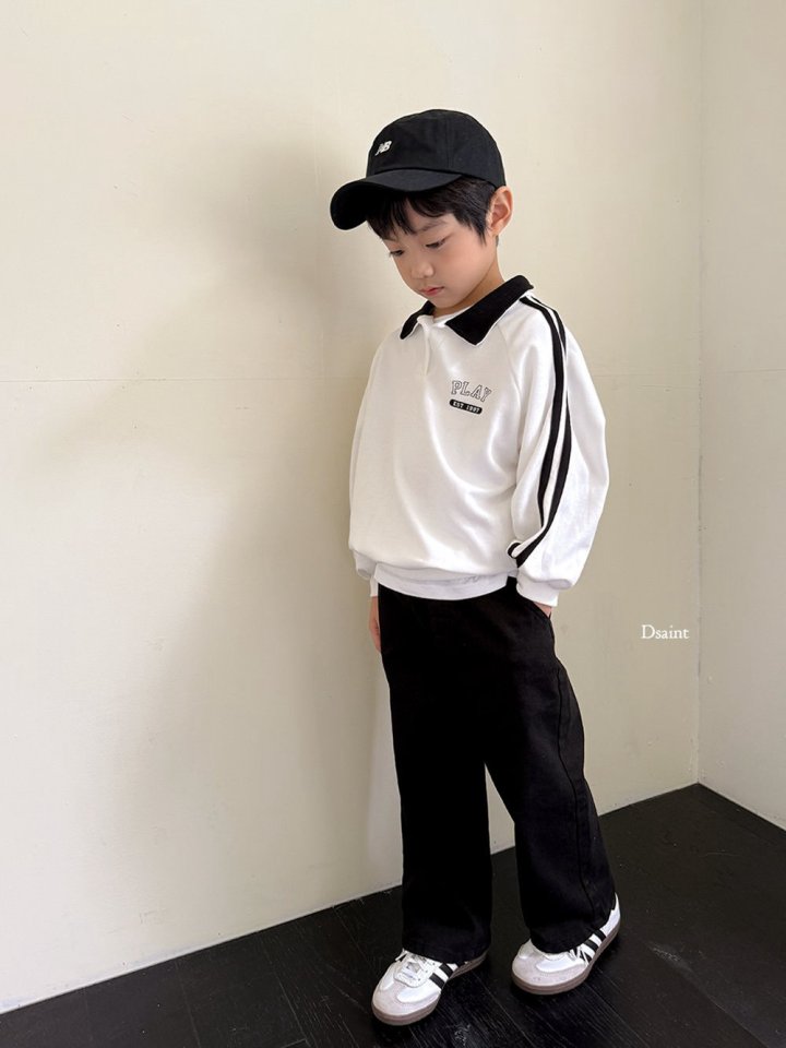 Dsaint - Korean Children Fashion - #childrensboutique - Play Double Line Collar Sweatshirt - 8